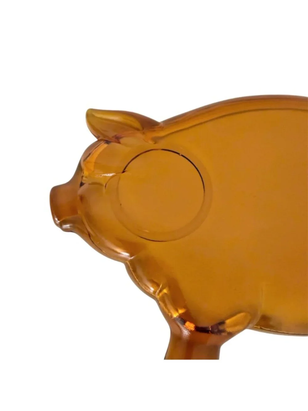 Vtg Tiara Indiana‎ Amber Glass Pig Shaped Serving Platter Plate Farmhouse Tray
